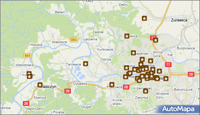 mapa Ostrów gmina Przemyśl, Ostrów gmina Przemyśl na mapie Targeo