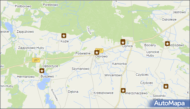 mapa Otorowo gmina Szamotuły, Otorowo gmina Szamotuły na mapie Targeo