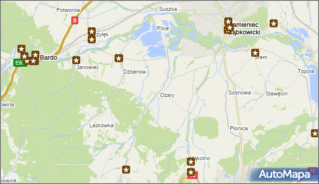 mapa Ożary, Ożary na mapie Targeo