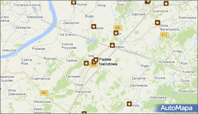 mapa Padew Narodowa, Padew Narodowa na mapie Targeo