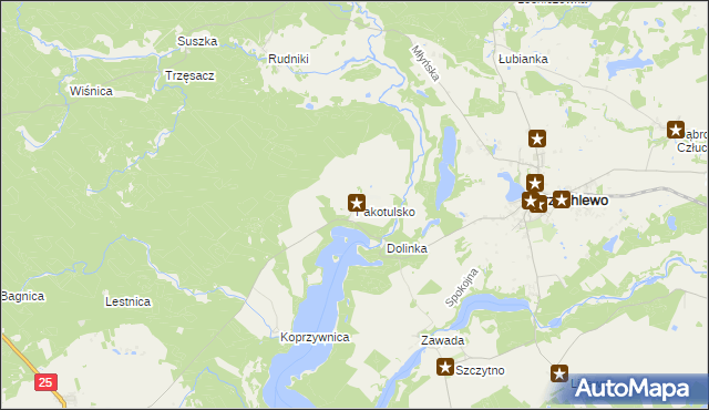 mapa Pakotulsko, Pakotulsko na mapie Targeo