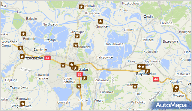 mapa Palczowice, Palczowice na mapie Targeo