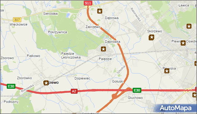 mapa Palędzie, Palędzie na mapie Targeo