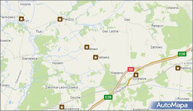 mapa Pałówko, Pałówko na mapie Targeo