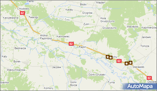 mapa Paplin gmina Korytnica, Paplin gmina Korytnica na mapie Targeo