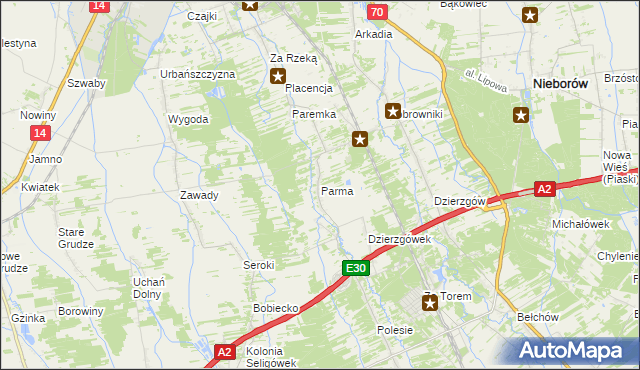 mapa Parma, Parma na mapie Targeo