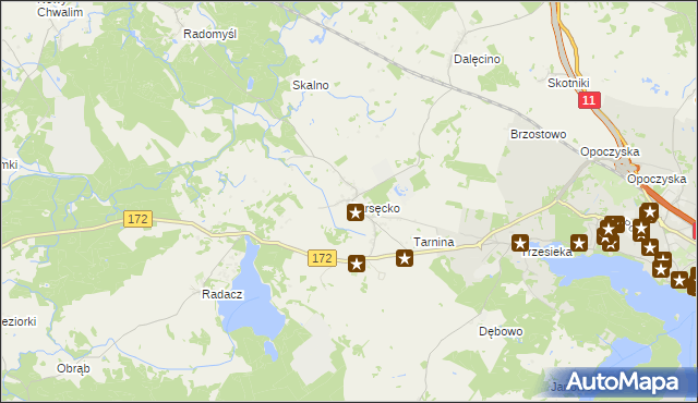 mapa Parsęcko, Parsęcko na mapie Targeo