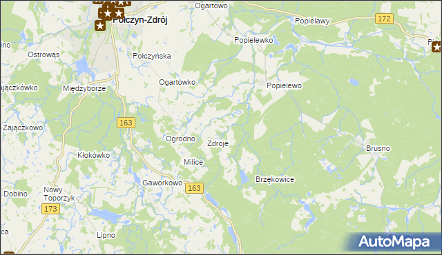 mapa Pasieka gmina Połczyn-Zdrój, Pasieka gmina Połczyn-Zdrój na mapie Targeo