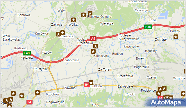 mapa Paszczyna, Paszczyna na mapie Targeo