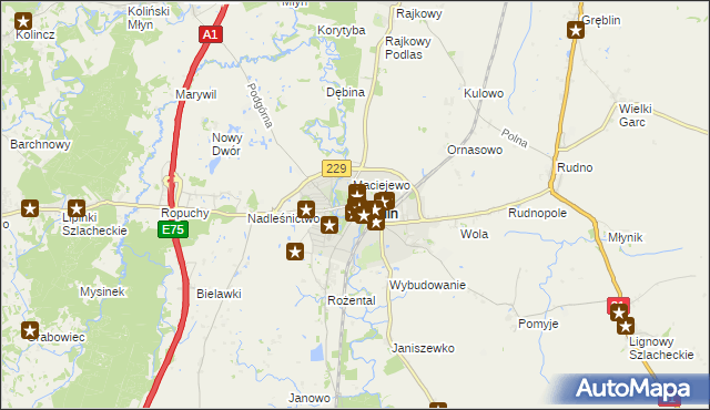 mapa Pelplin, Pelplin na mapie Targeo