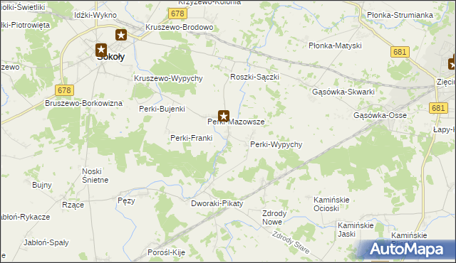 mapa Perki-Lachy, Perki-Lachy na mapie Targeo