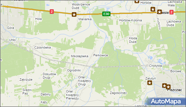 mapa Perkowice, Perkowice na mapie Targeo