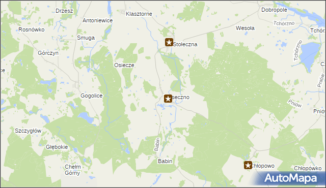 mapa Piaseczno gmina Trzcińsko-Zdrój, Piaseczno gmina Trzcińsko-Zdrój na mapie Targeo