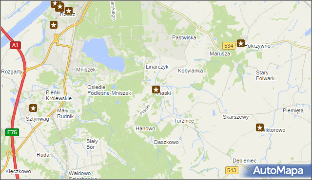 mapa Piaski gmina Grudziądz, Piaski gmina Grudziądz na mapie Targeo