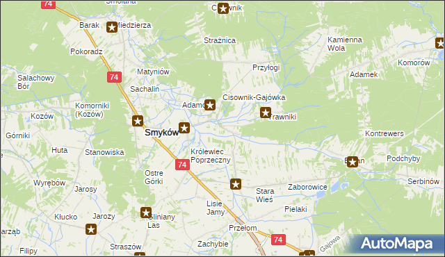 mapa Piaski Królewieckie, Piaski Królewieckie na mapie Targeo