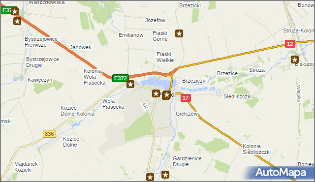 mapa Piaski powiat świdnicki, Piaski powiat świdnicki na mapie Targeo