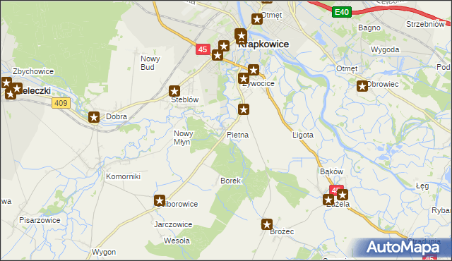 mapa Pietna, Pietna na mapie Targeo