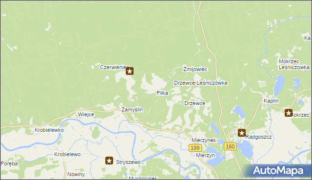 mapa Piłka gmina Międzychód, Piłka gmina Międzychód na mapie Targeo