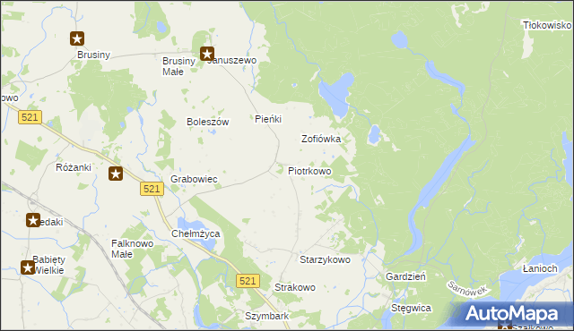 mapa Piotrkowo gmina Susz, Piotrkowo gmina Susz na mapie Targeo