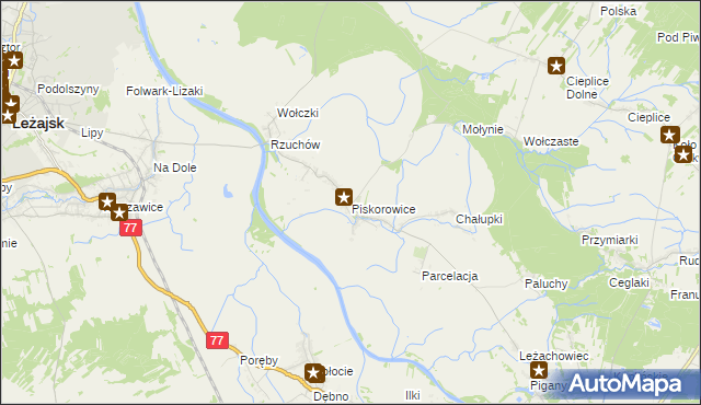 mapa Piskorowice, Piskorowice na mapie Targeo