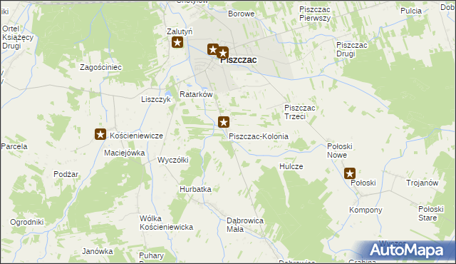 mapa Piszczac-Kolonia, Piszczac-Kolonia na mapie Targeo