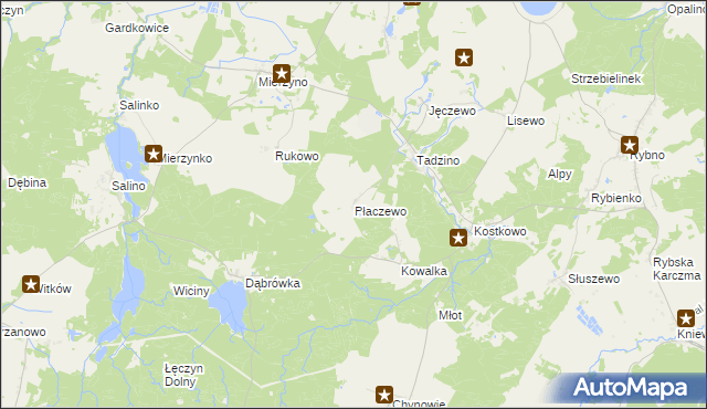 mapa Płaczewo gmina Gniewino, Płaczewo gmina Gniewino na mapie Targeo