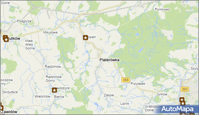 mapa Platerówka, Platerówka na mapie Targeo