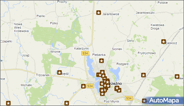 mapa Plebanka gmina Ryńsk, Plebanka gmina Ryńsk na mapie Targeo
