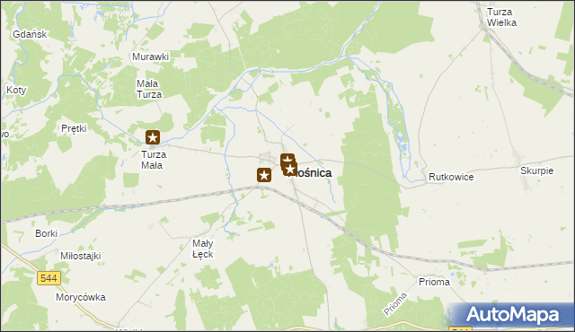 mapa Płośnica, Płośnica na mapie Targeo