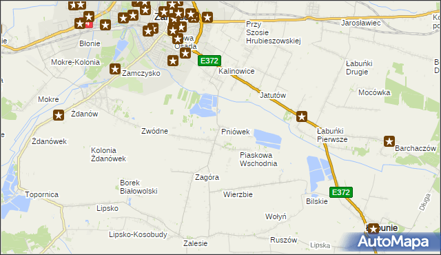 mapa Pniówek gmina Zamość, Pniówek gmina Zamość na mapie Targeo