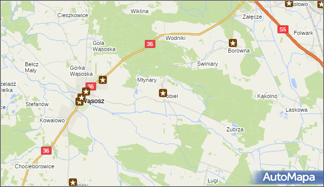 mapa Pobiel, Pobiel na mapie Targeo