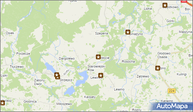 mapa Pobłocie gmina Linia, Pobłocie gmina Linia na mapie Targeo