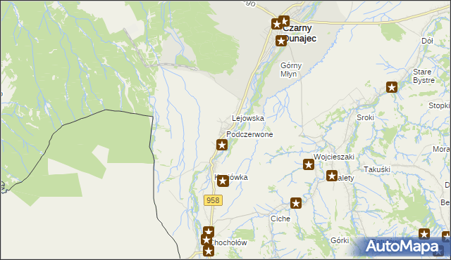 mapa Podczerwone, Podczerwone na mapie Targeo