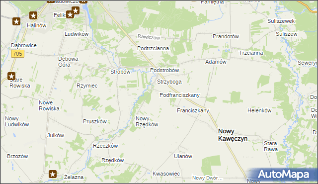 mapa Podfranciszkany, Podfranciszkany na mapie Targeo