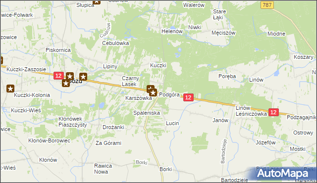 mapa Podgóra gmina Gózd, Podgóra gmina Gózd na mapie Targeo