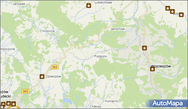 mapa Podgórki gmina Świerzawa, Podgórki gmina Świerzawa na mapie Targeo