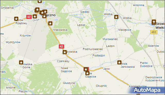mapa Podmurowaniec, Podmurowaniec na mapie Targeo