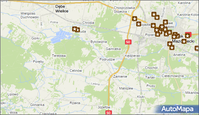 mapa Podrudzie, Podrudzie na mapie Targeo