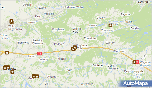 mapa Pogórska Wola, Pogórska Wola na mapie Targeo