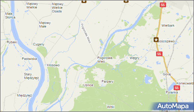 mapa Pogorzała Wieś, Pogorzała Wieś na mapie Targeo