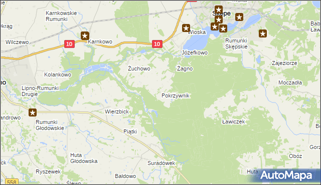 mapa Pokrzywnik gmina Skępe, Pokrzywnik gmina Skępe na mapie Targeo