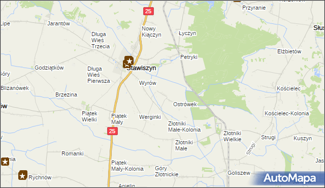 mapa Pólko gmina Stawiszyn, Pólko gmina Stawiszyn na mapie Targeo