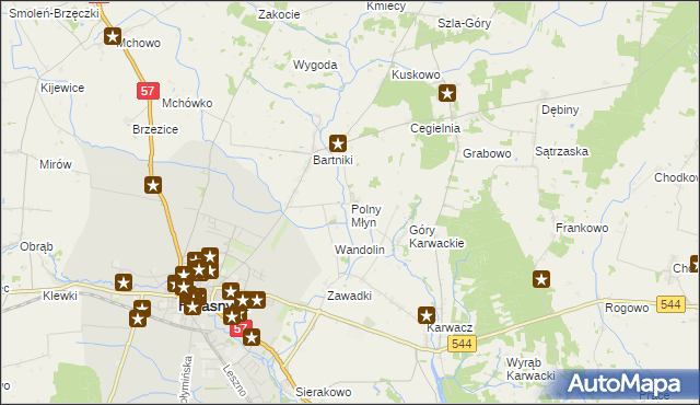 mapa Polny Młyn gmina Przasnysz, Polny Młyn gmina Przasnysz na mapie Targeo