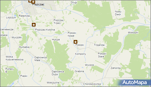 mapa Połoski, Połoski na mapie Targeo