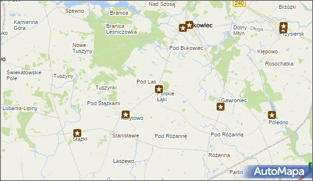 mapa Polskie Łąki, Polskie Łąki na mapie Targeo