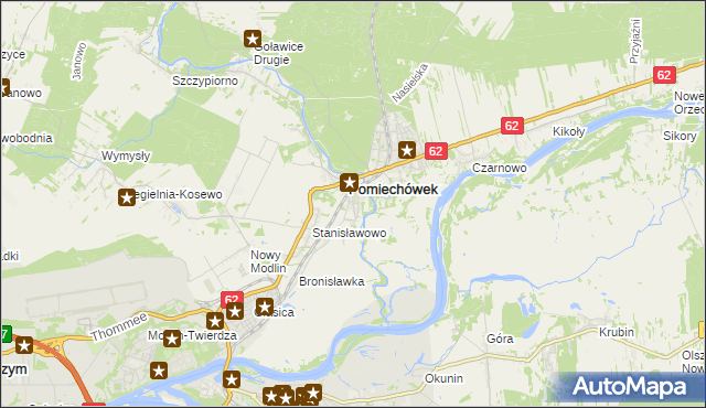 mapa Pomiechowo, Pomiechowo na mapie Targeo