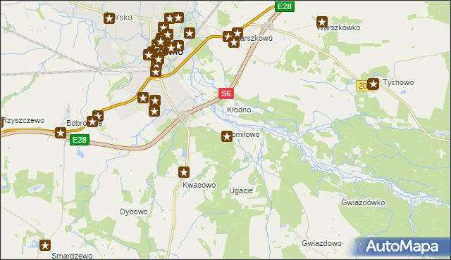 mapa Pomiłowo, Pomiłowo na mapie Targeo