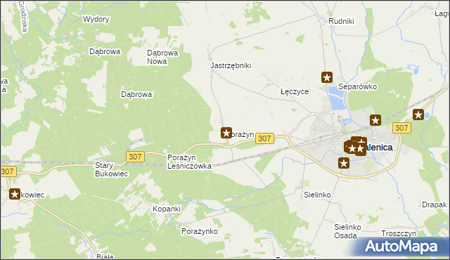 mapa Porażyn, Porażyn na mapie Targeo