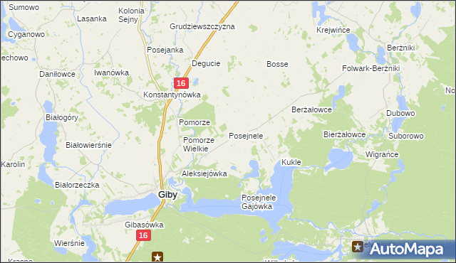 mapa Posejnele, Posejnele na mapie Targeo
