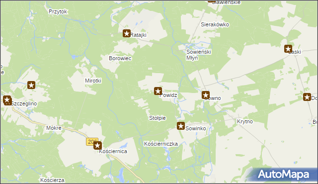 mapa Powidz gmina Polanów, Powidz gmina Polanów na mapie Targeo